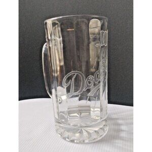 MLB Baseball Los Angeles LA Dodgers Etched Glass Stein Mug 6"X3"